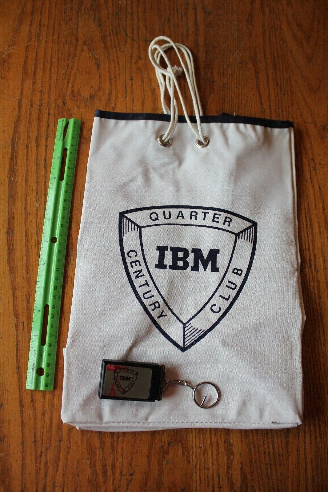 IBM Quarter Century Club Office Bag tote reuseable baggie & remote ? Vintage ad