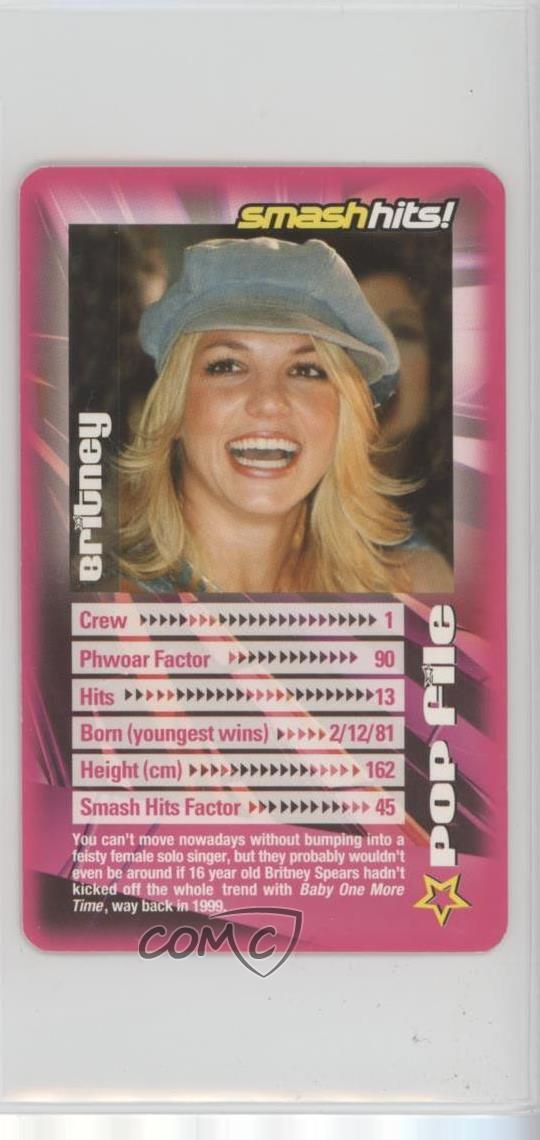 2003 Top Trumps Smash Hits Popstars 2 Britney Spears Britney 0lk4