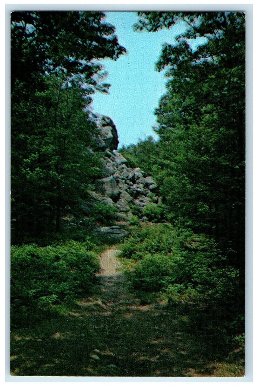 c1960 Profile Rock Joshua\'s Mountain Freetown Massachusetts MA Vintage Postcard