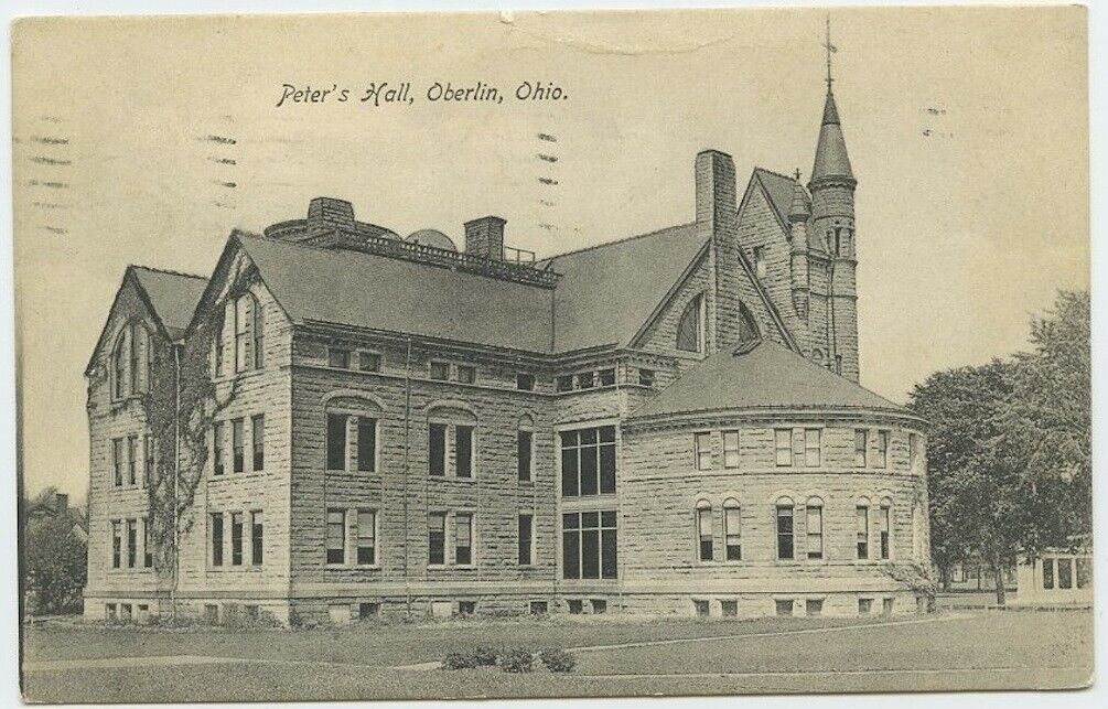 Oberlin Oh Peters Hall 1908 Antique Postcard Ohio