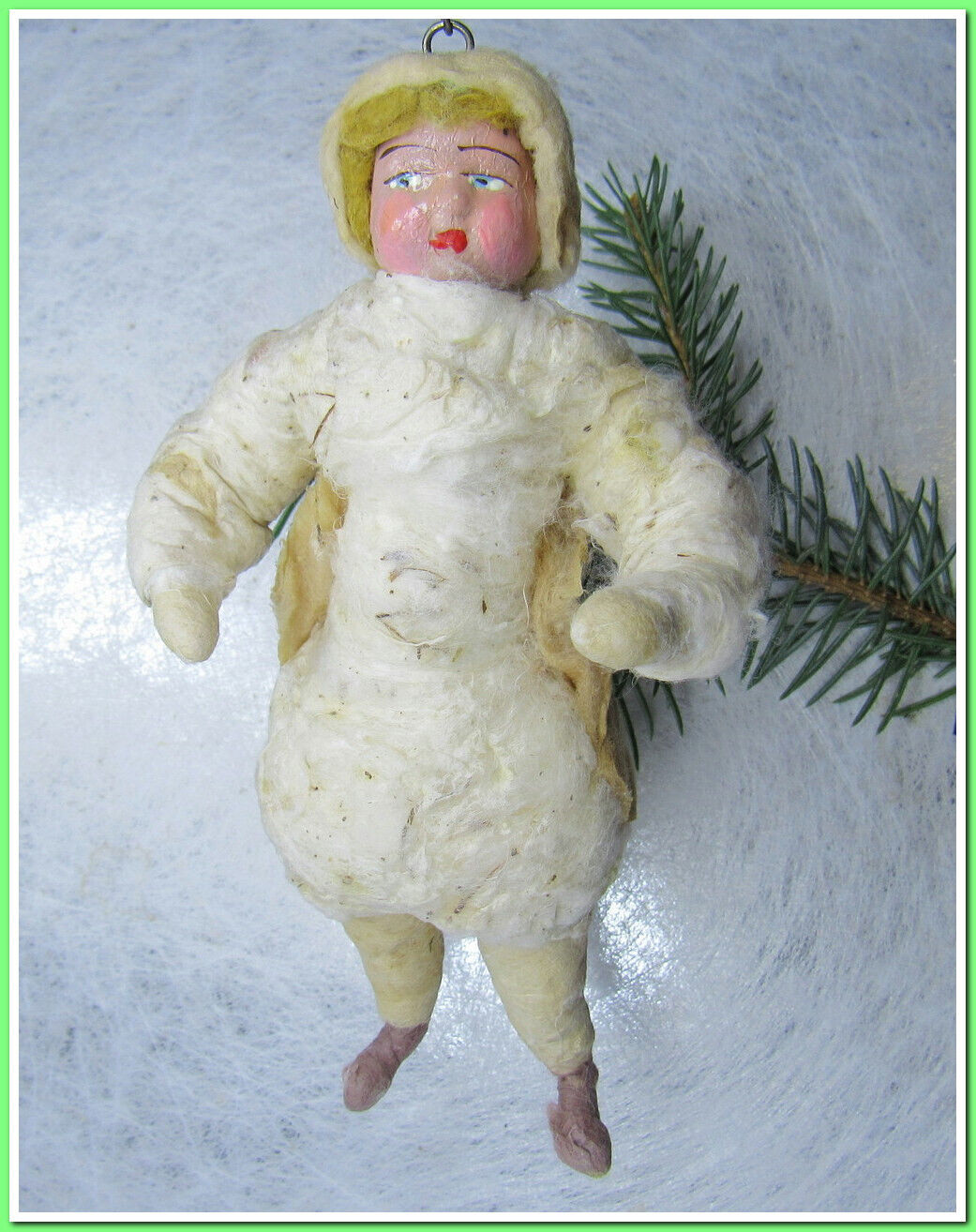 🎄Vintage antique Christmas German spun cotton ornament figure #811238