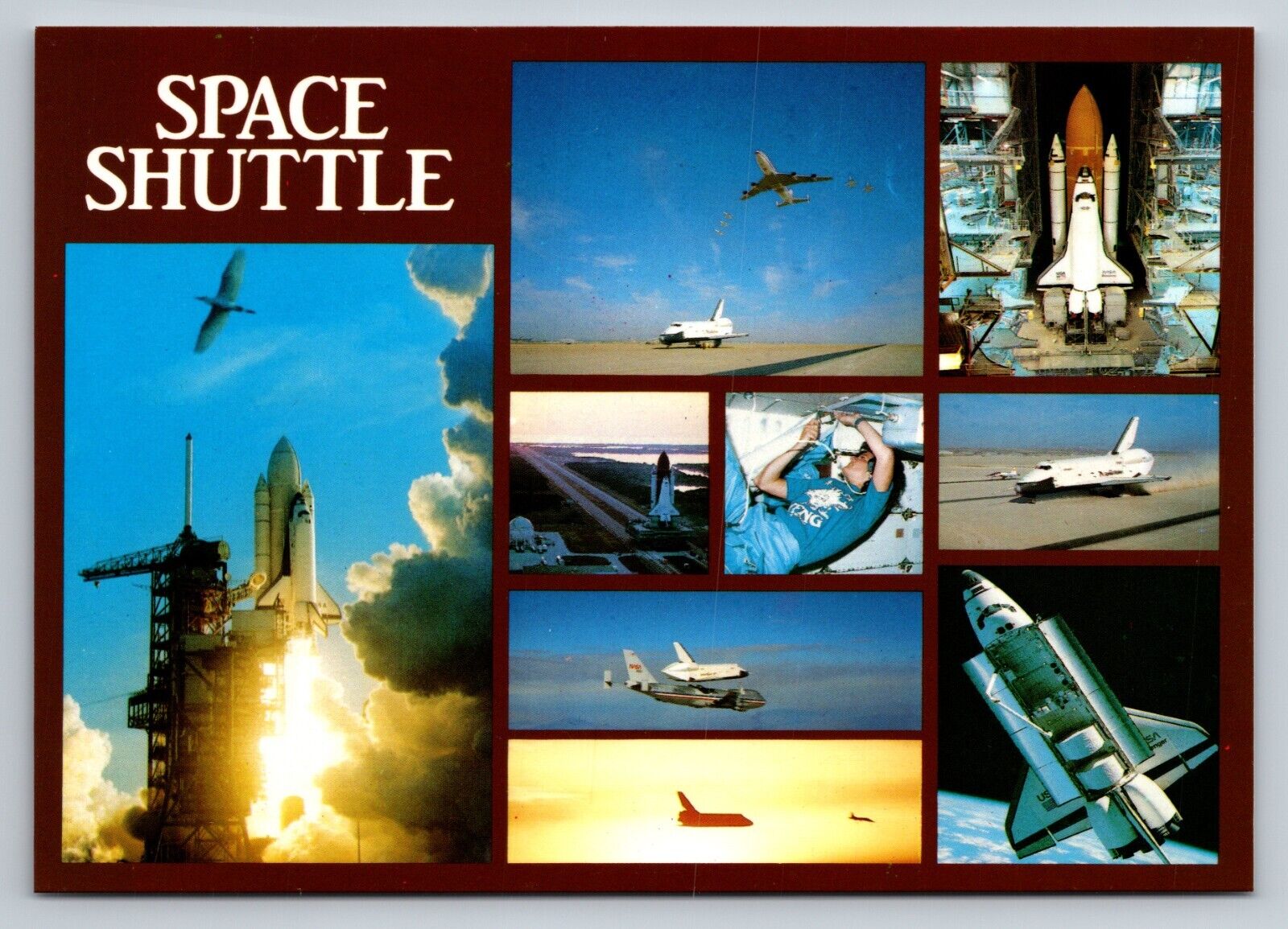 Space Shuttle Multiview Nasa Texas Vintage Unposted Postcard