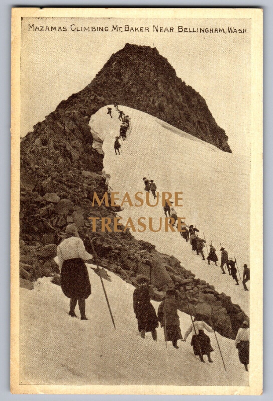 C.1910 BELLINGHAM, WA MOUNTAINEERING MAZAMAS CLIMBING MT BAKER Postcard P50