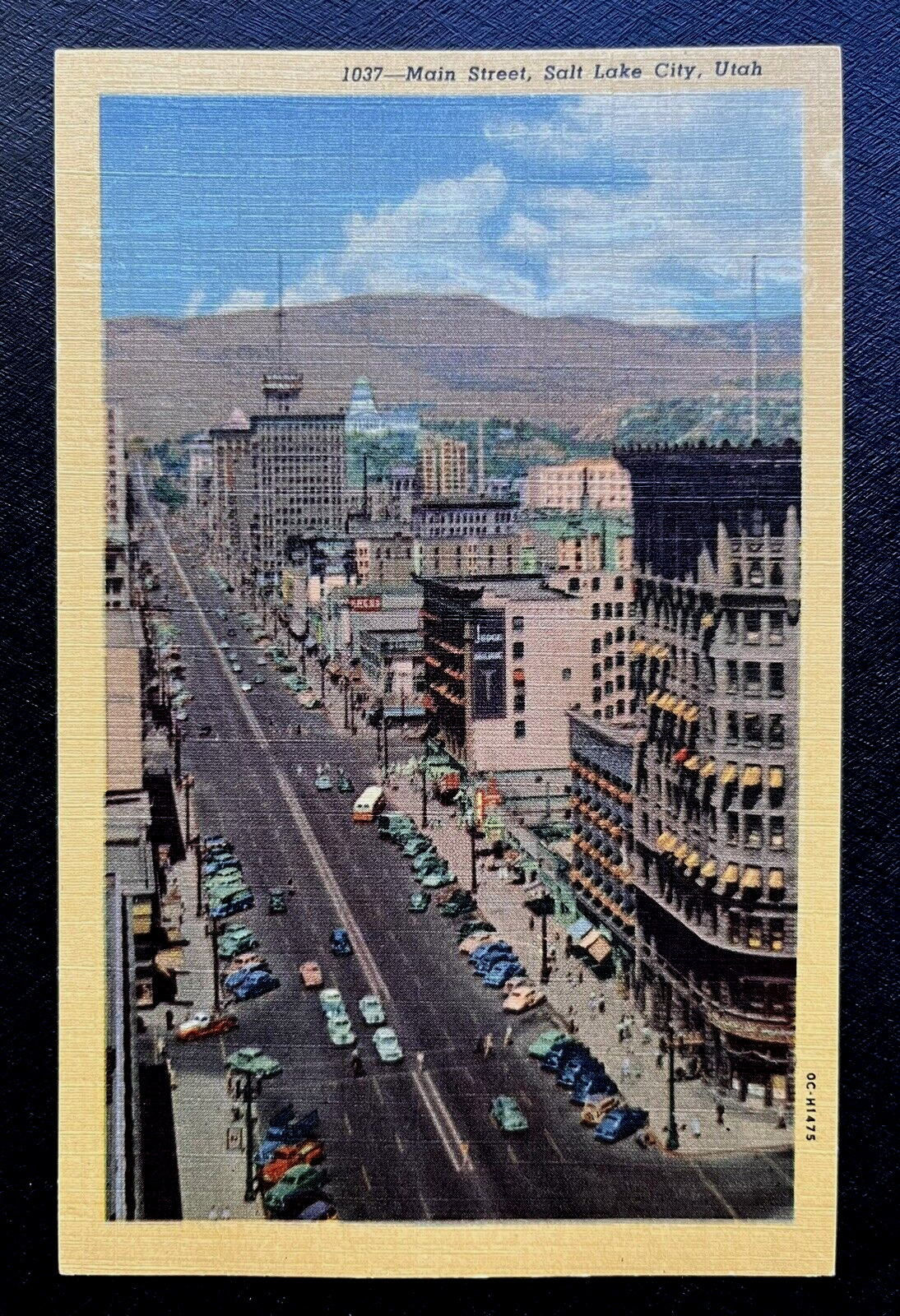 Vintage Postcard Main Street Aerial View Salt Lake City Utah      A7