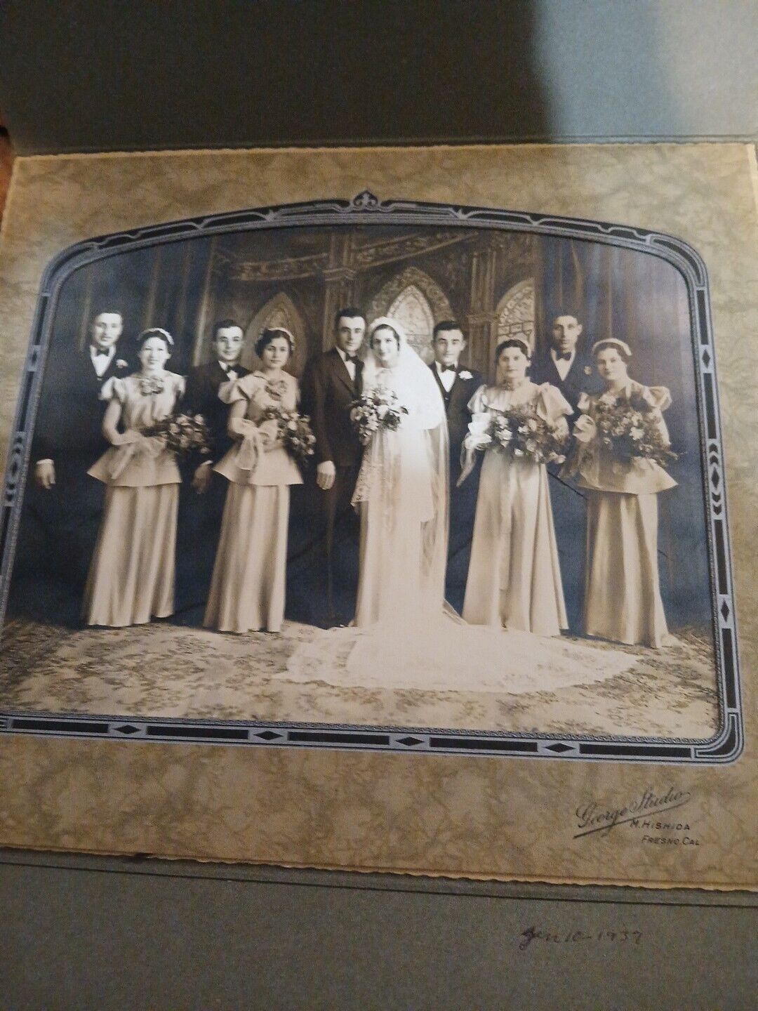 Fresno, CA George Studio M. Hishida Wedding Photo 1937 8\