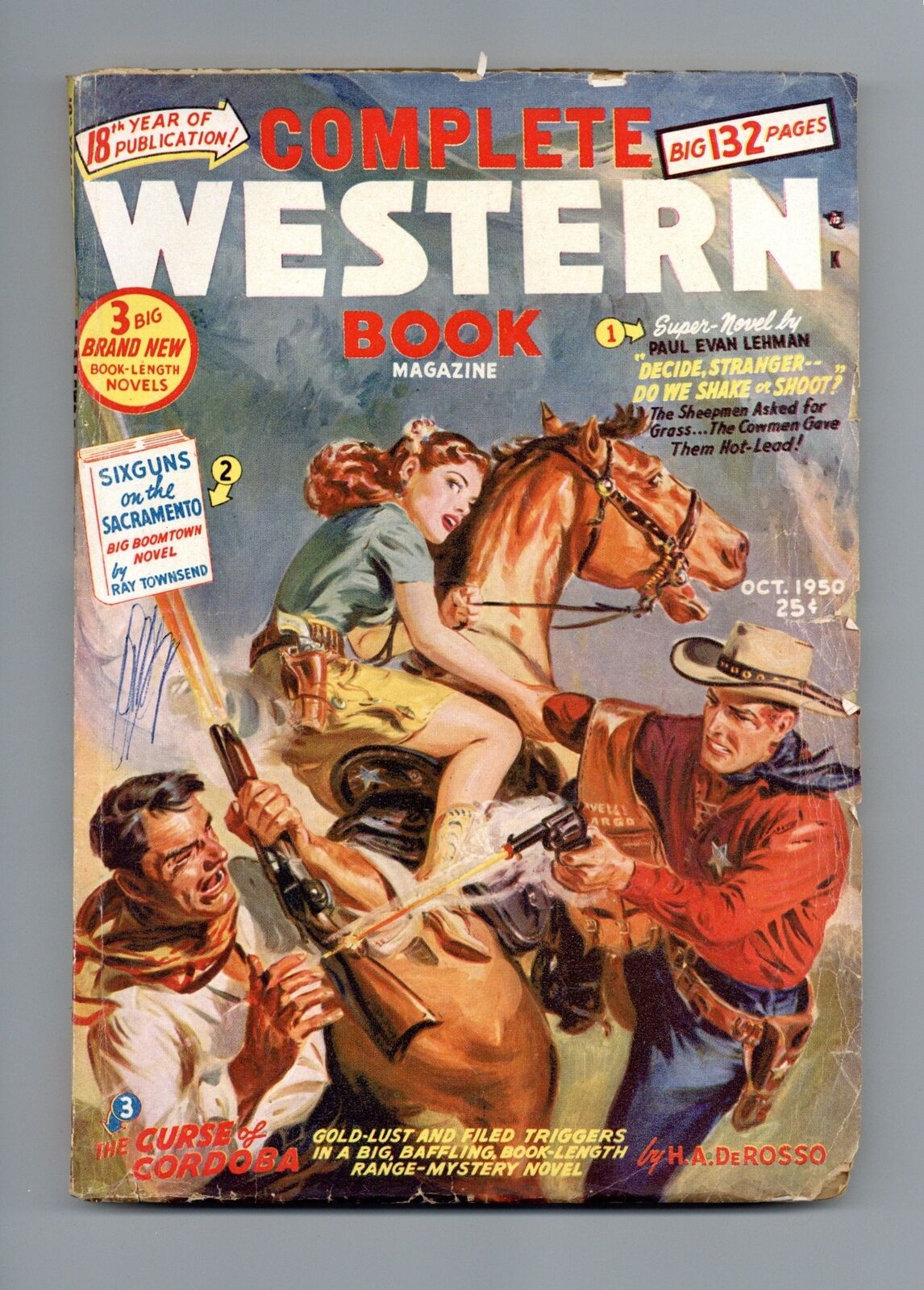 Complete Western Book Magazine Pulp Oct 1950 Vol. 17 #10 VG