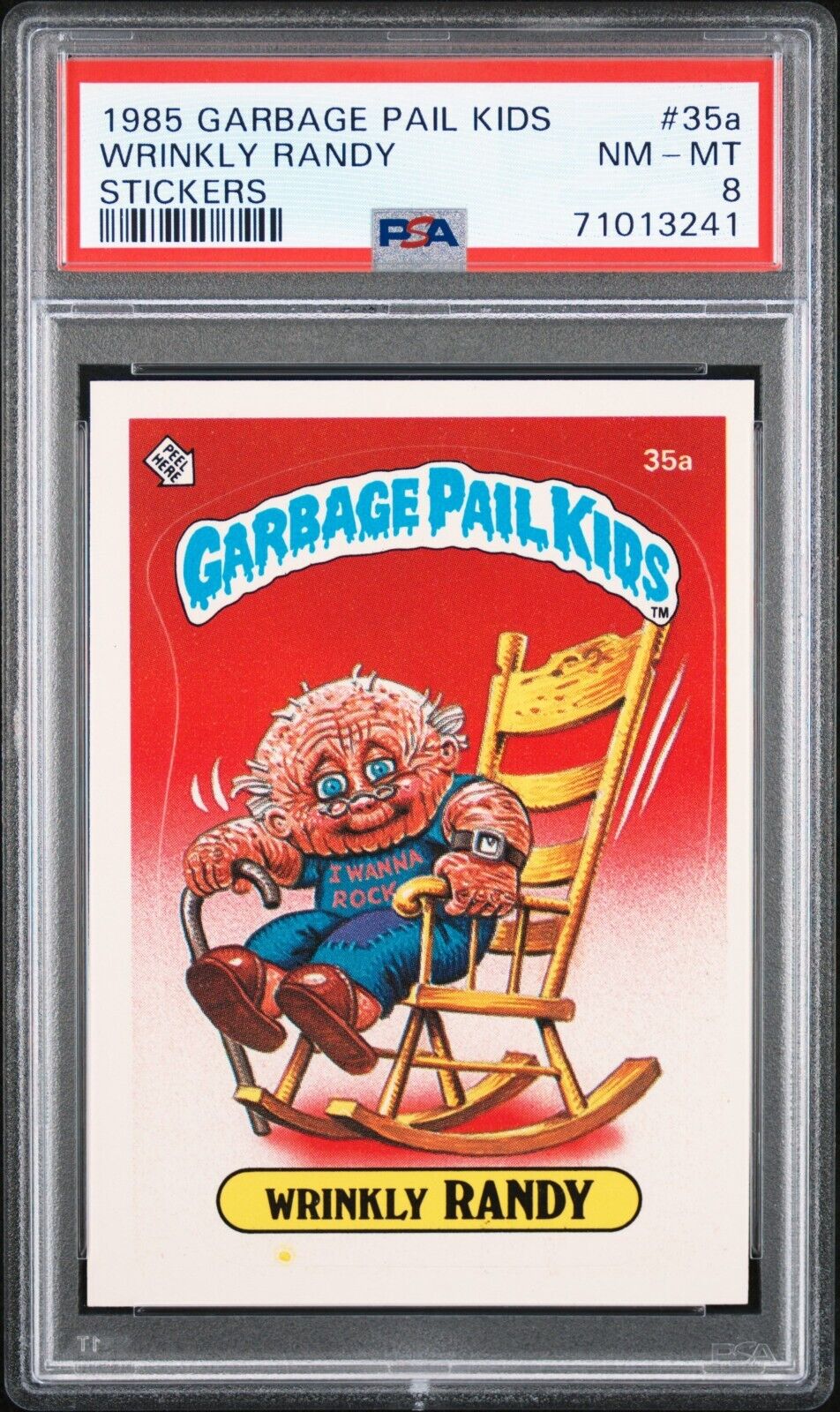1985 Topps OS1 Garbage Pail Kids Series 1 WRINKLY RANDY 35A Matte Card PSA 8