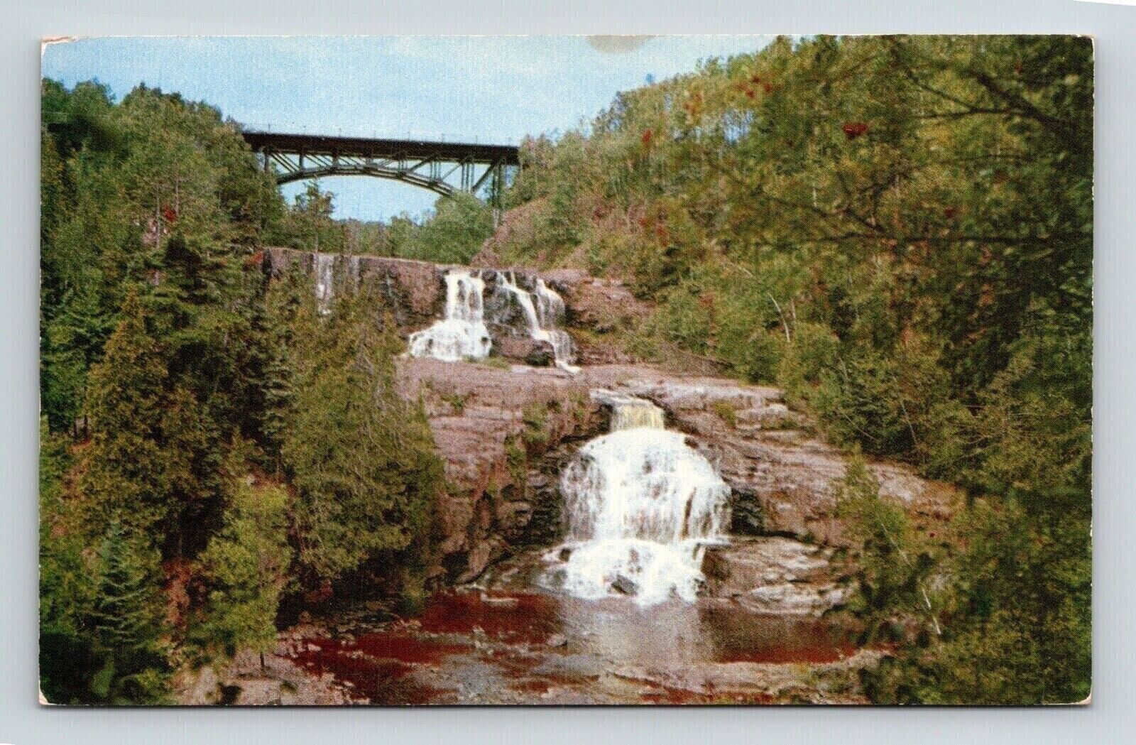 Minnesota Gooseberry Falls State Park Scenic Landscape Chrome Cancel Postcard