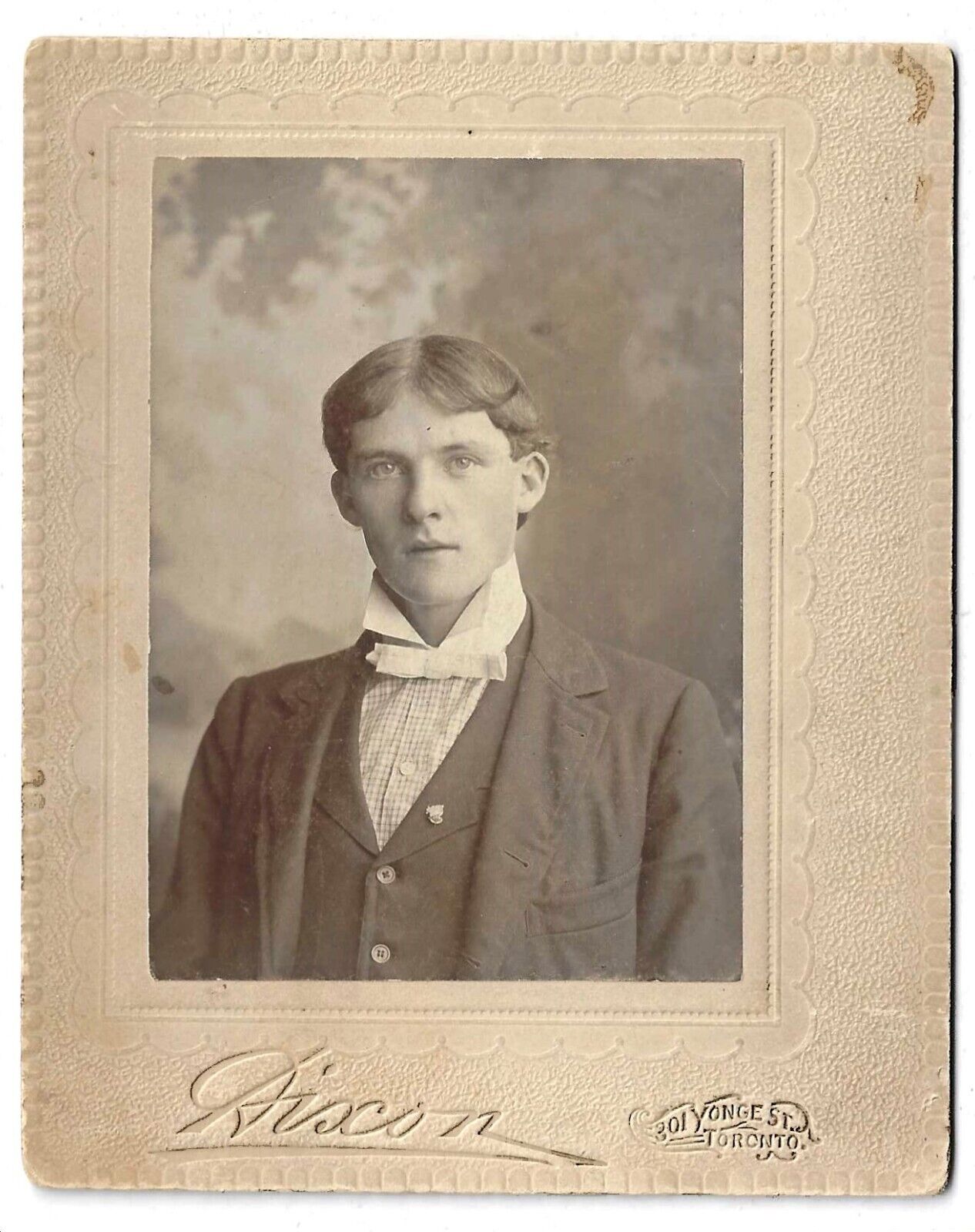 1898 Cabinet Photo Handsome Young Man From Toronto, Canada