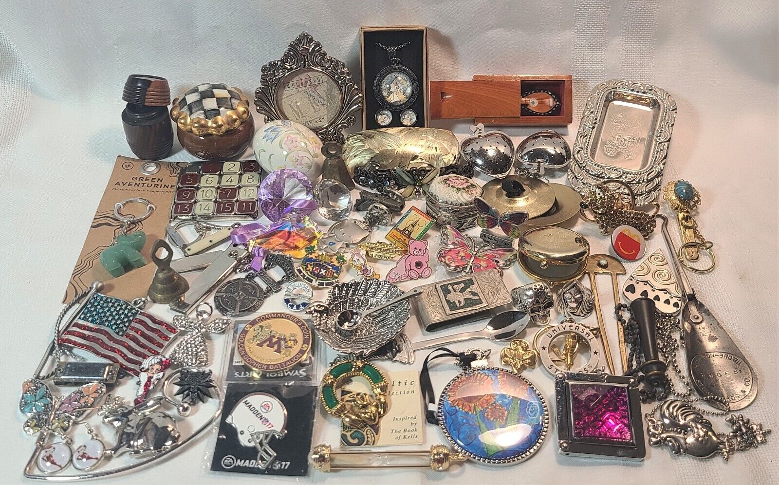 Junk Drawer Lot Vintage-Now Trinkets Treasures Collectibles 65 Pcs 3lbs 15 Oz.