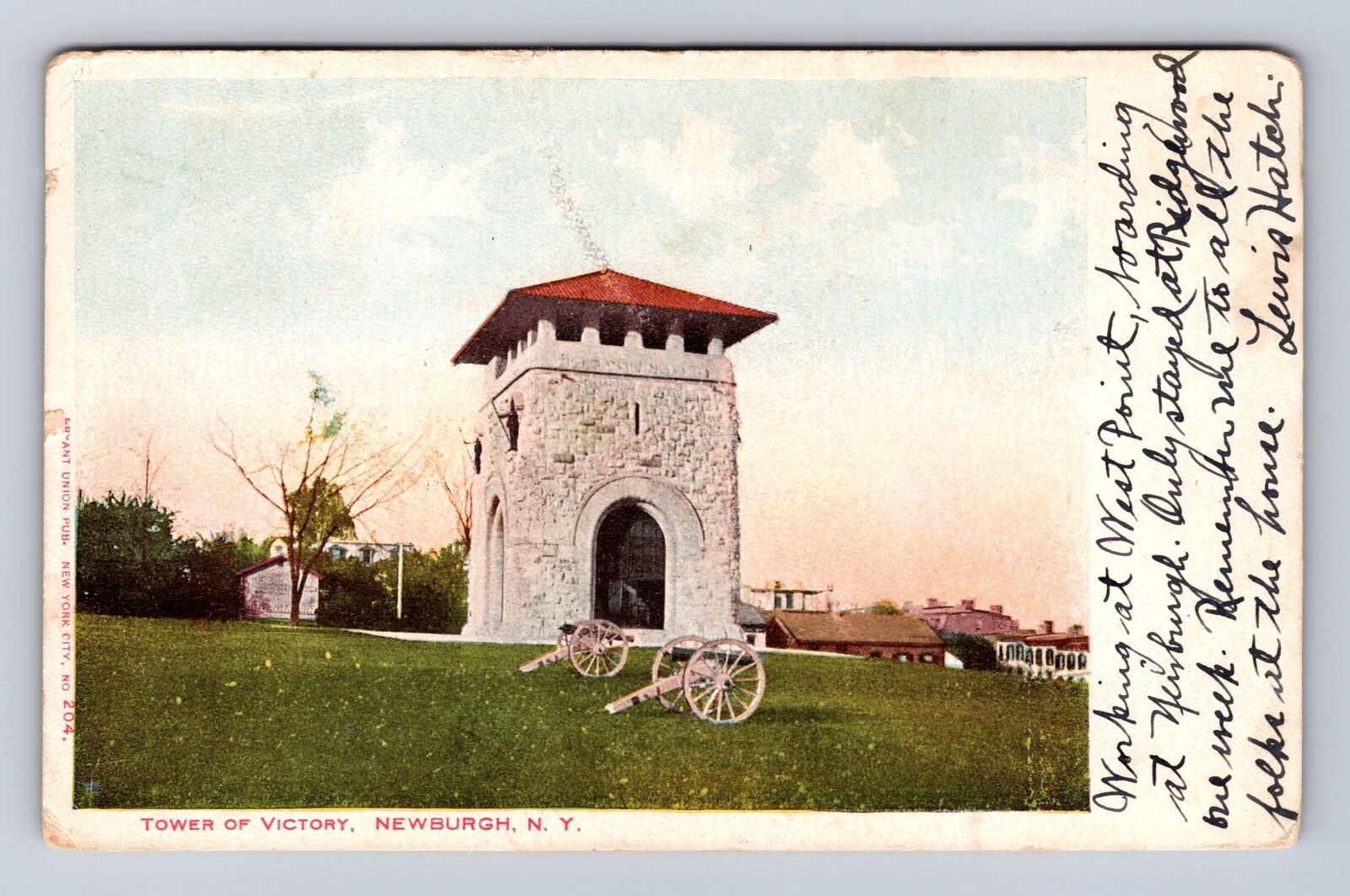 Newburgh NY-New York, Tower Of Victory, Antique, Vintage c1905 Souvenir Postcard