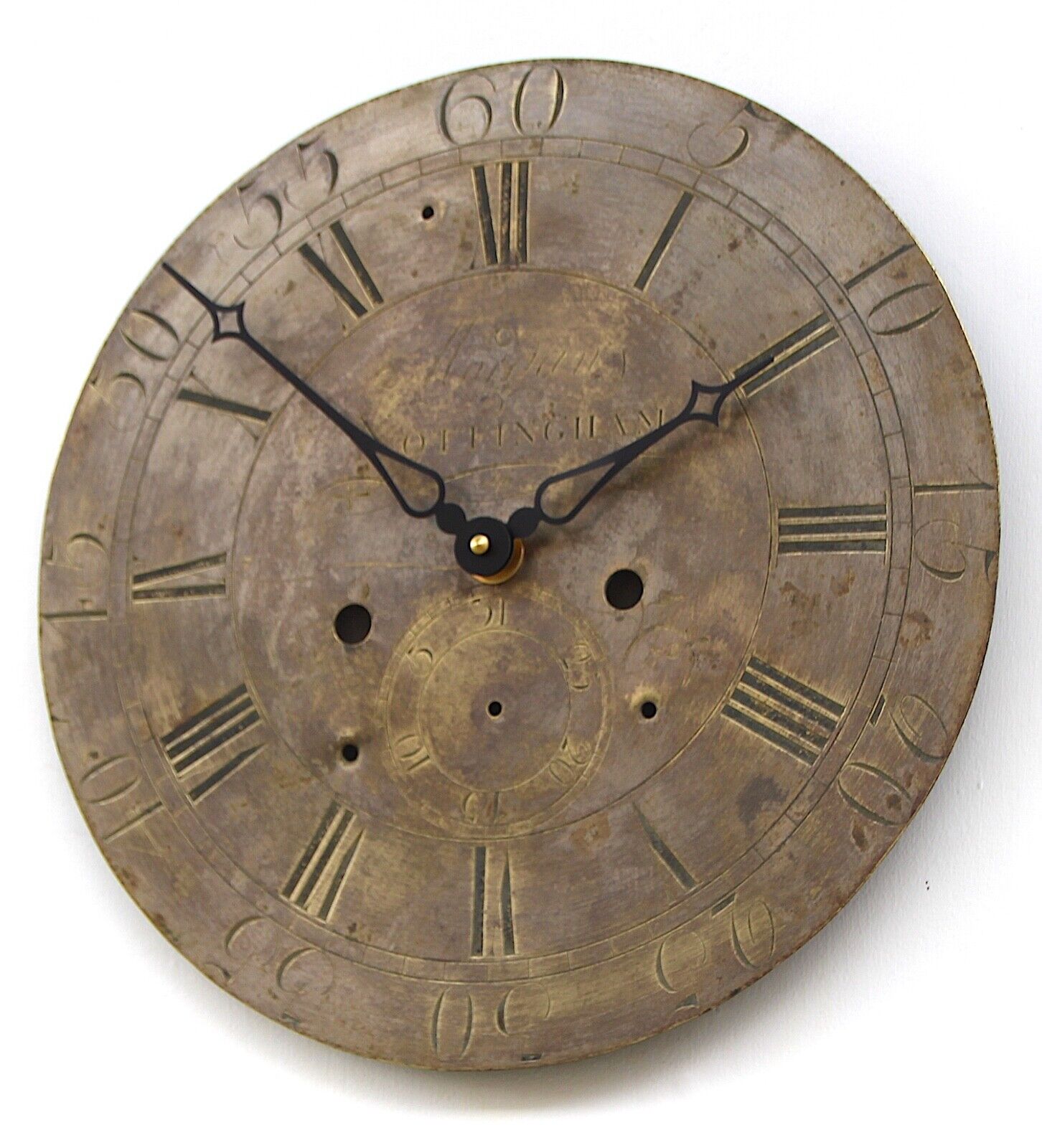 Round Grandfather/longcase bras clock dial Late 19th / early 20 century Original