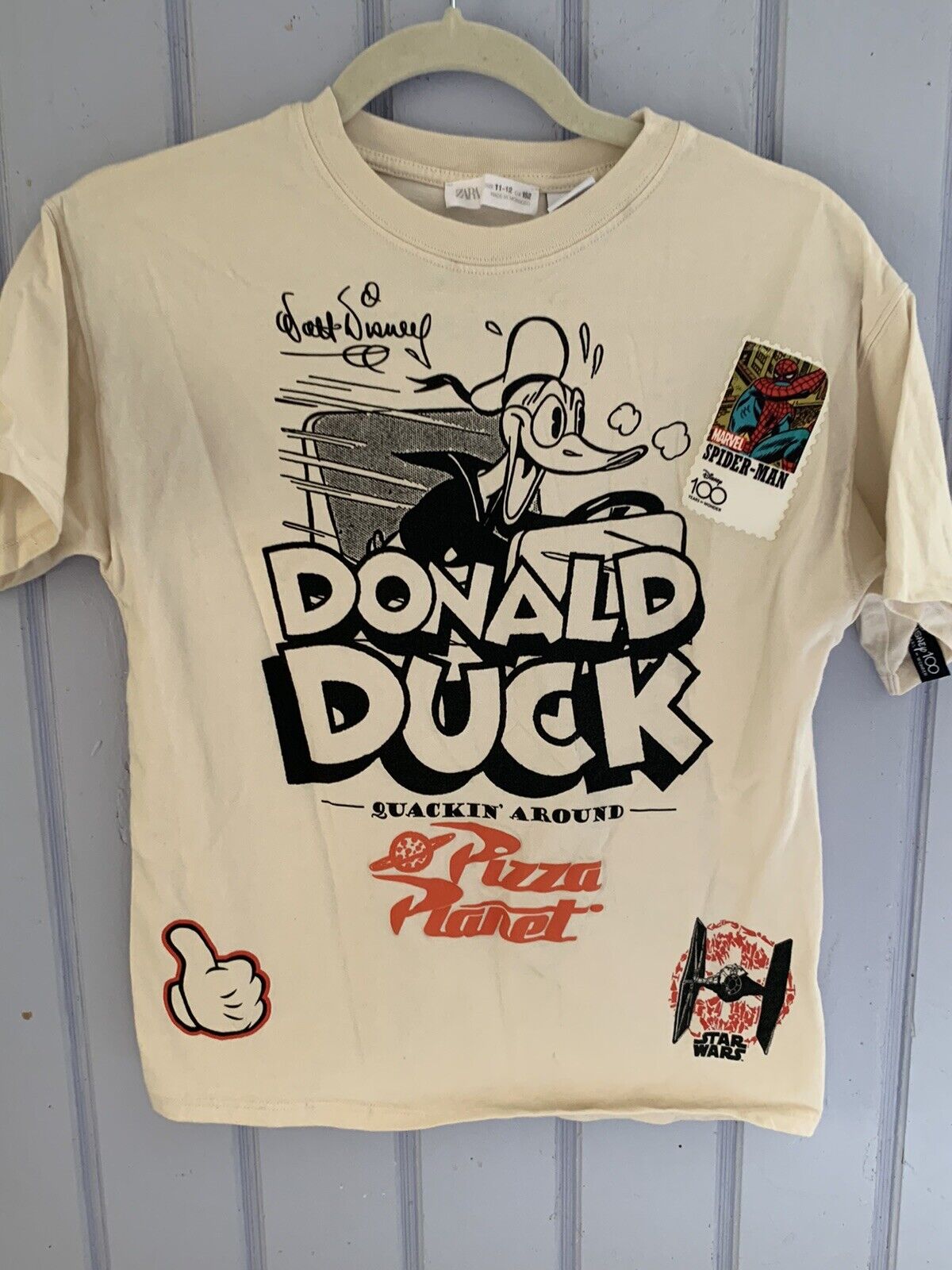 Zara,Vintage Walt Disney Productions T Shirt Size 11/12 Donald Duck, Disney 100,