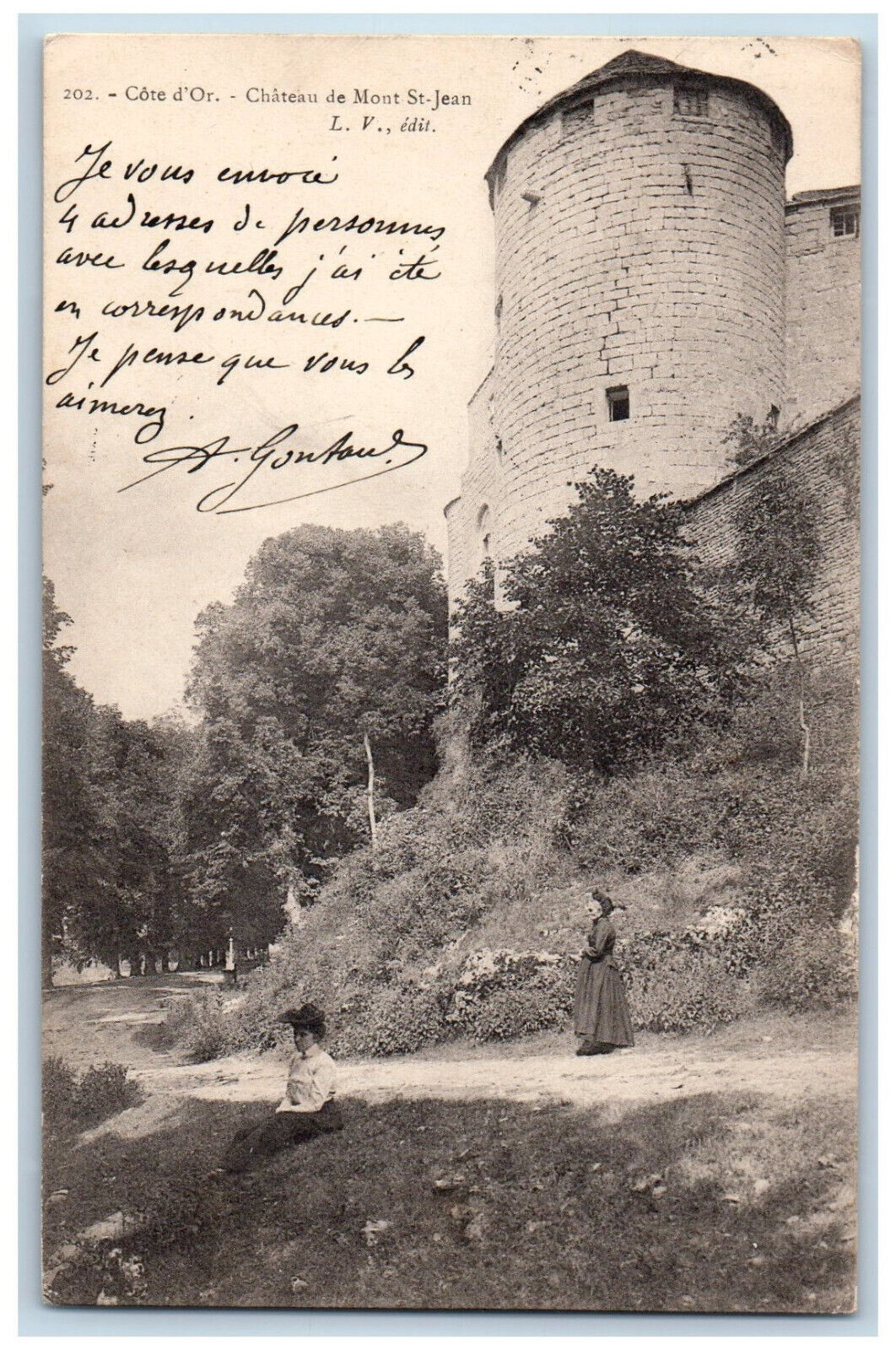 Cote d'Or Bourgogne-Franche-Comté France Postcard Mont St-Jean Castle c1905