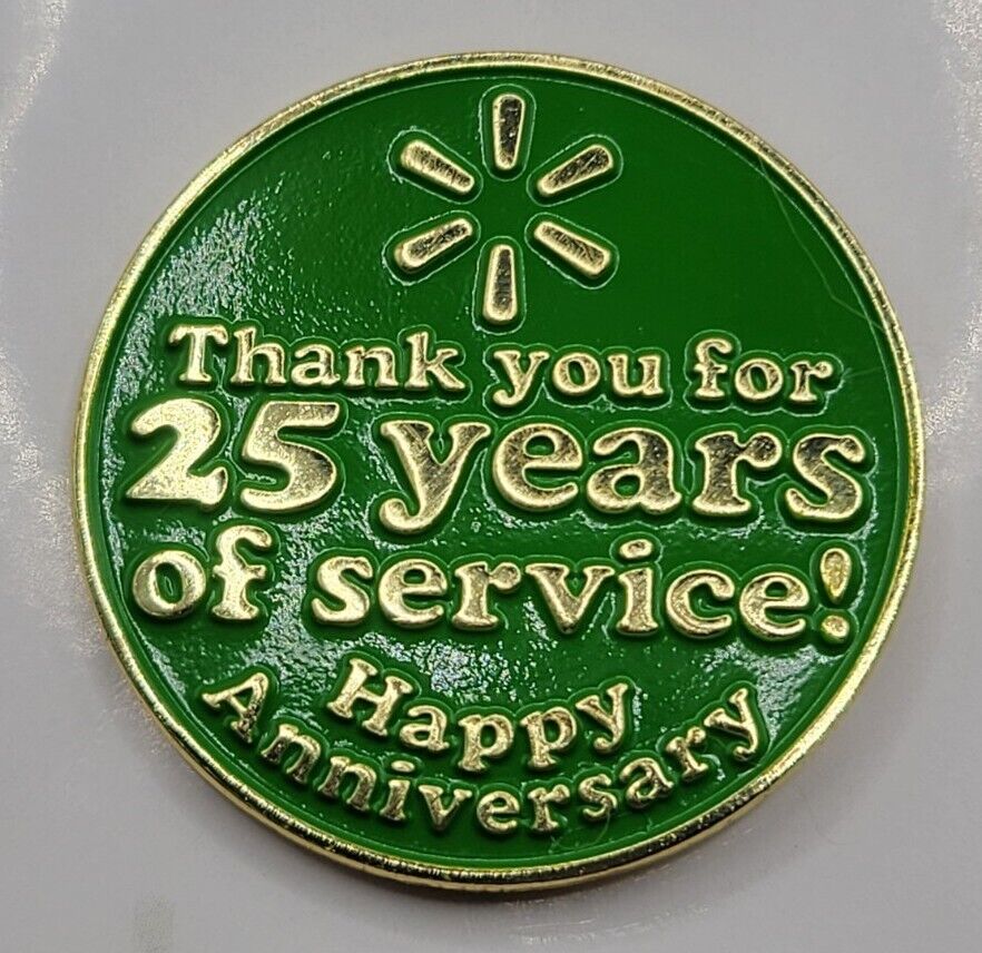 Walmart Limited Collectible Mr. 25 Years of Service Metal Pin. *RETIRED PIN*