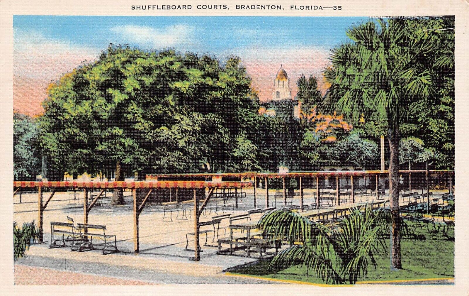 Bradenton FL Florida Shuffleboard Club Ballard Recreation Park Vtg Postcard B52