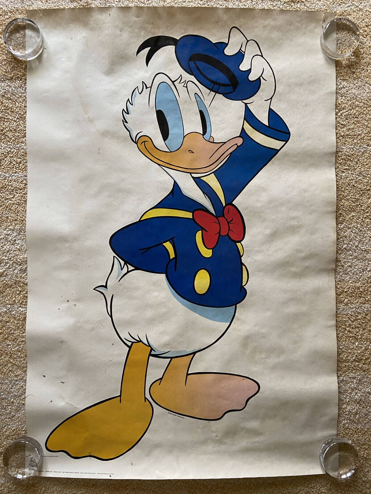British Donald Duck Poster Walt Disney Productions Athena London 1982 UK 23\