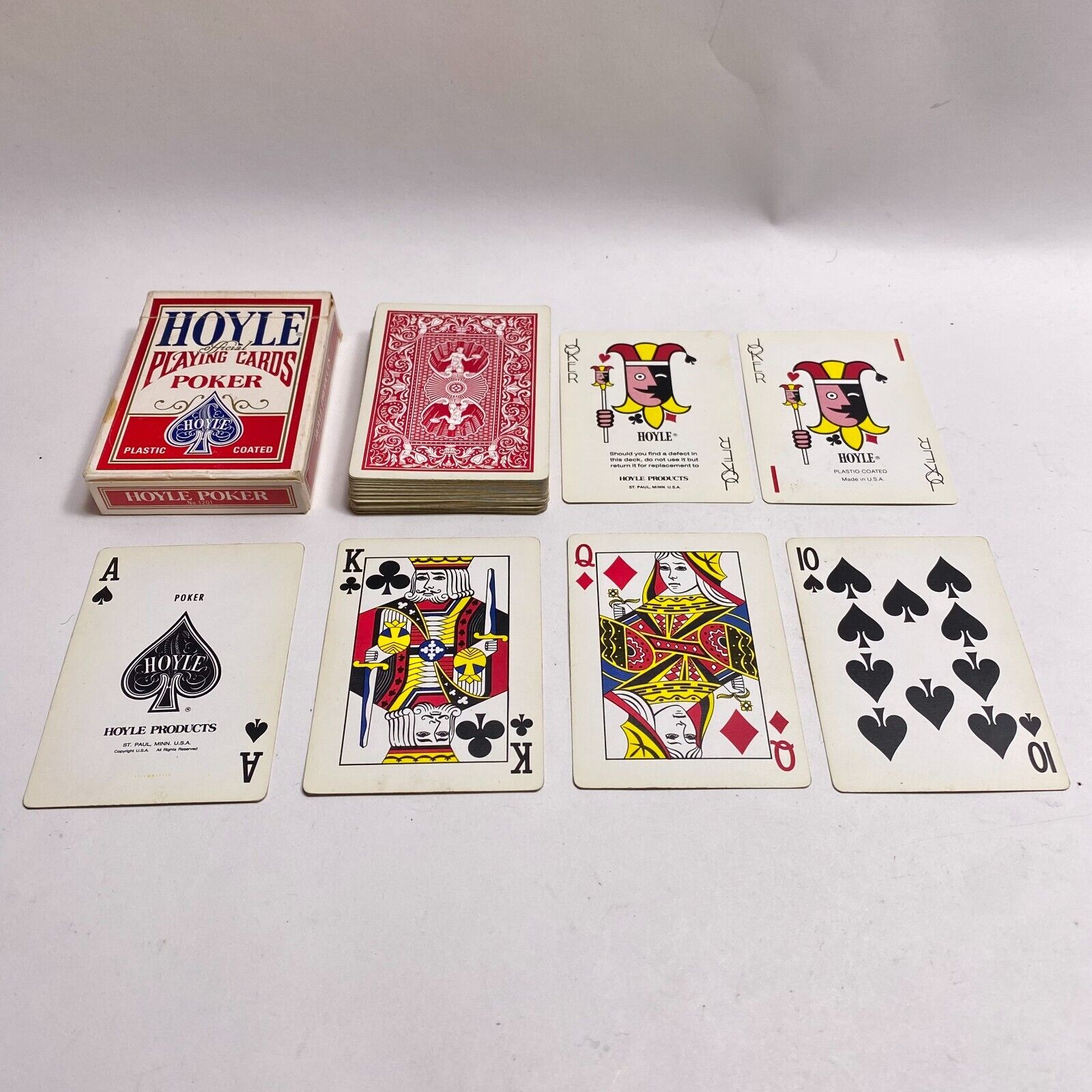 Hoyle Plastic Coated Poker Playing Cards Deck Red