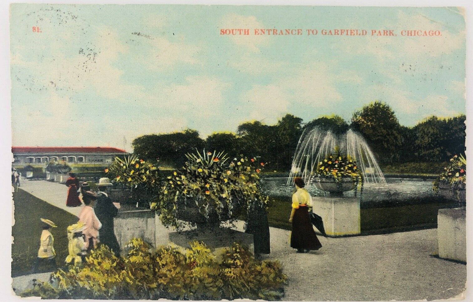 Vintage Chicago Illinois IL Garfield Park South Entrance Postcard Early 1900s 