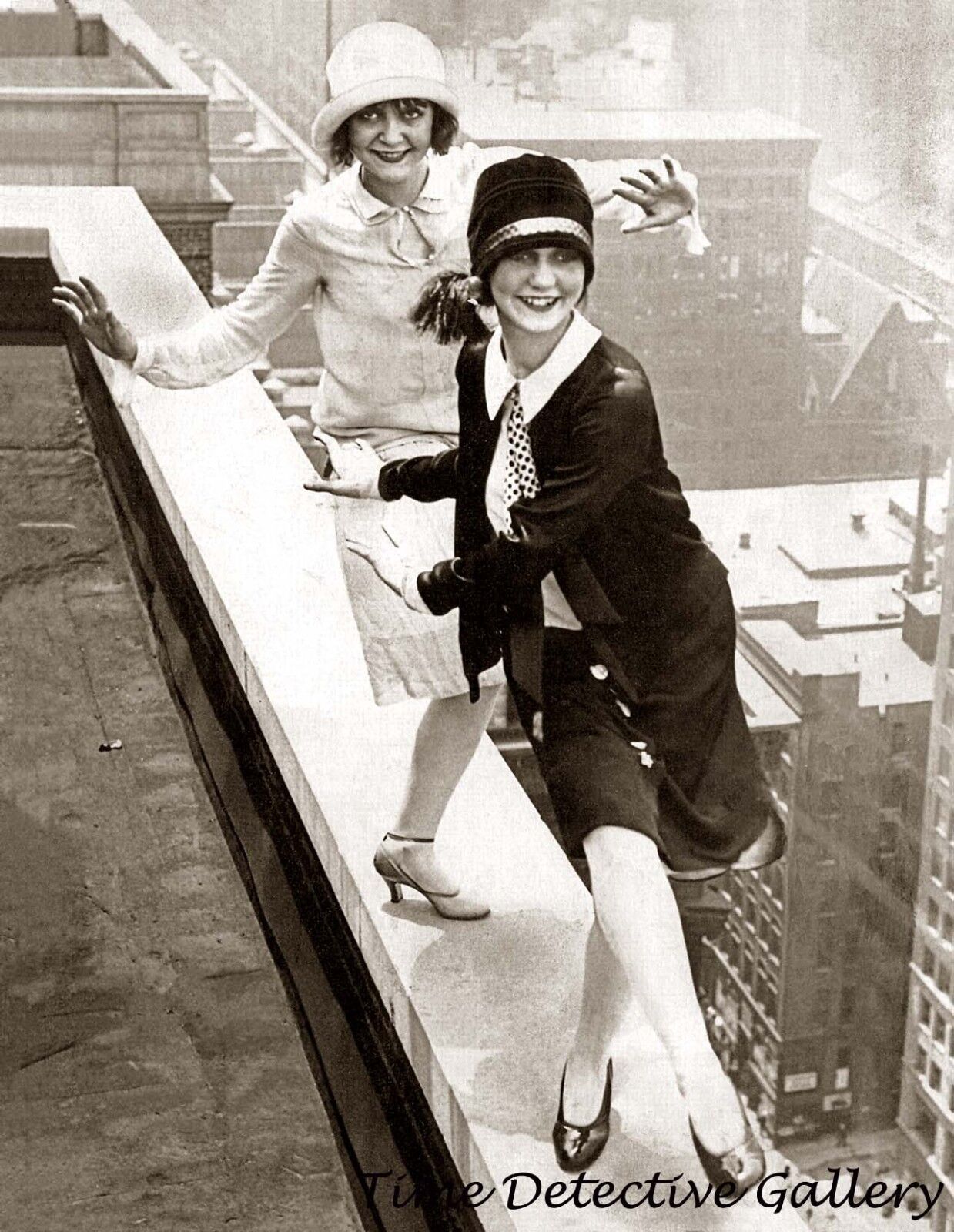 Roaring 20s Flappers Dancing on Rooftop - 1920s - Historic Photo Print