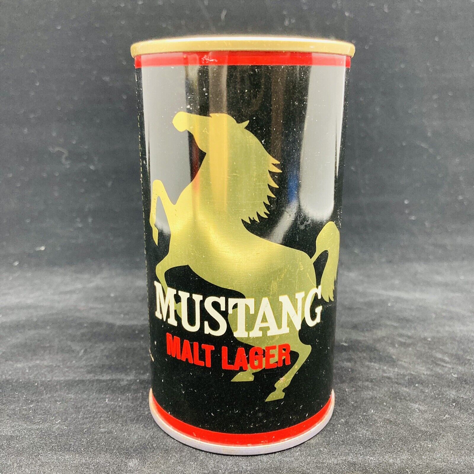 Mustang Malt Lager Tab Top Beer Can, Original, B.O CLEAN, PITTSBURGH, PA