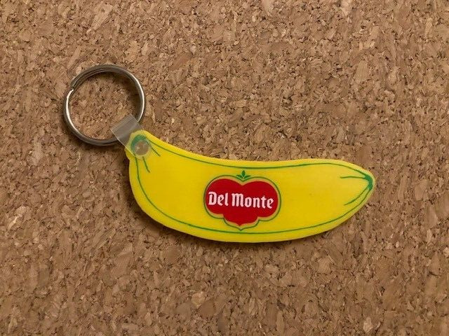 Vintage Del Monte Foods Logo Banana Keychain Key Ring