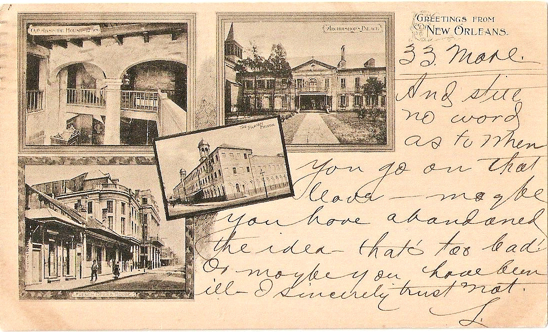 Greetings 1906 New Orleans Postcard Parish Prison Opera House Multi View