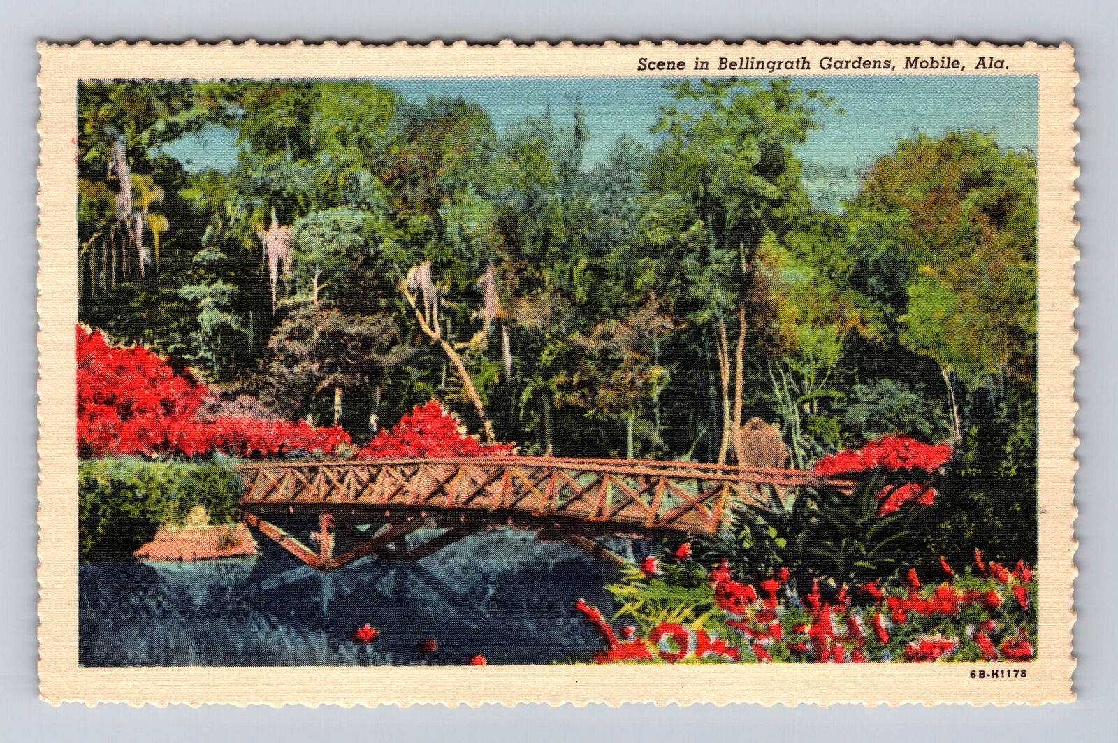 Mobile AL-Alabama, Scene In Bellingrath Gardens, Antique, Vintage Postcard