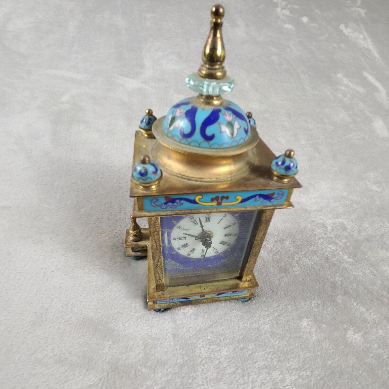 vintages Chinese cloisonne Enamel Electronic clock \'\'Not Working\'\'