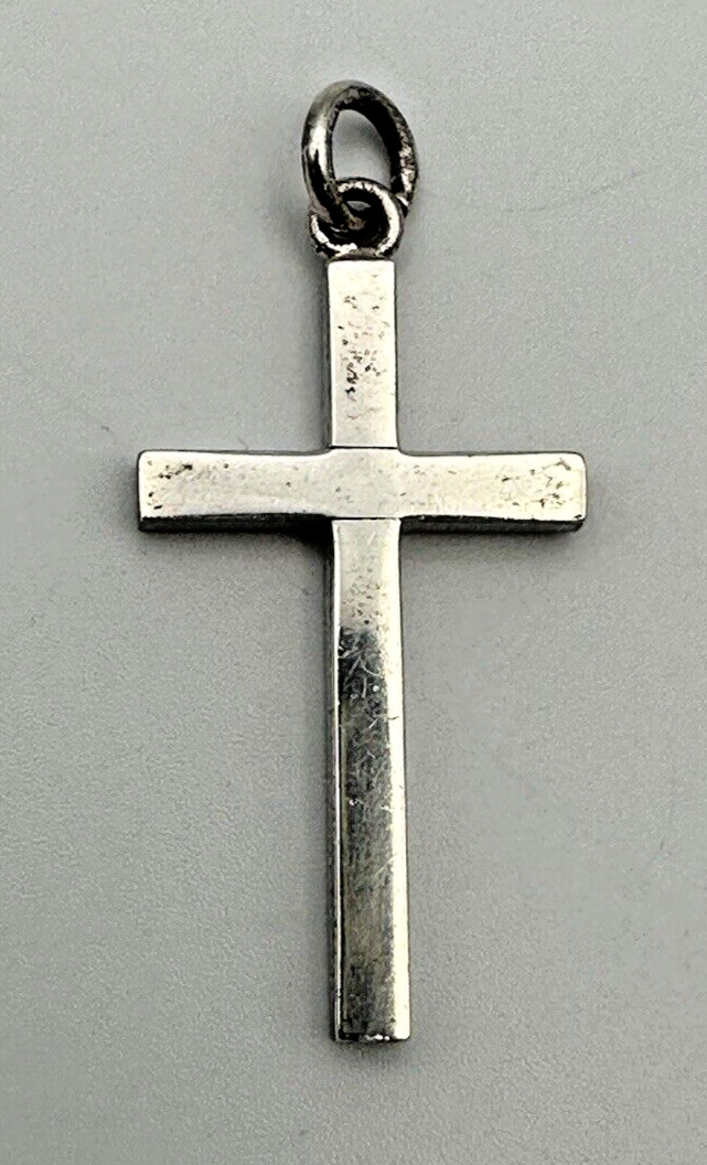 Vintage Sterling Silver Cross Pendant - Signed A & Z - Catholic Crucifix