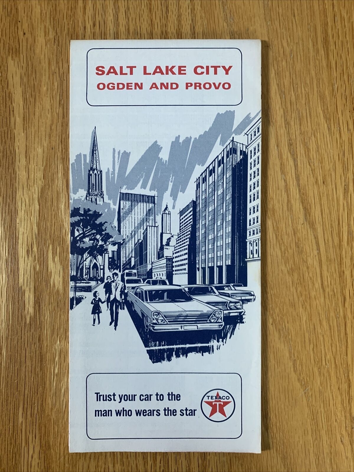 Texaco Map Salt Lake City Ogden Provo Utah 1966 Gas Oil Folding Street