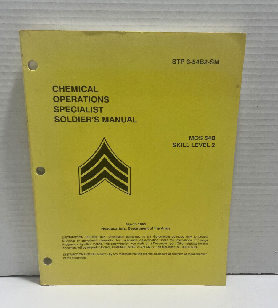 Chemical Operations Specialist Soldier\'s Manual STP 3-54B2-SM