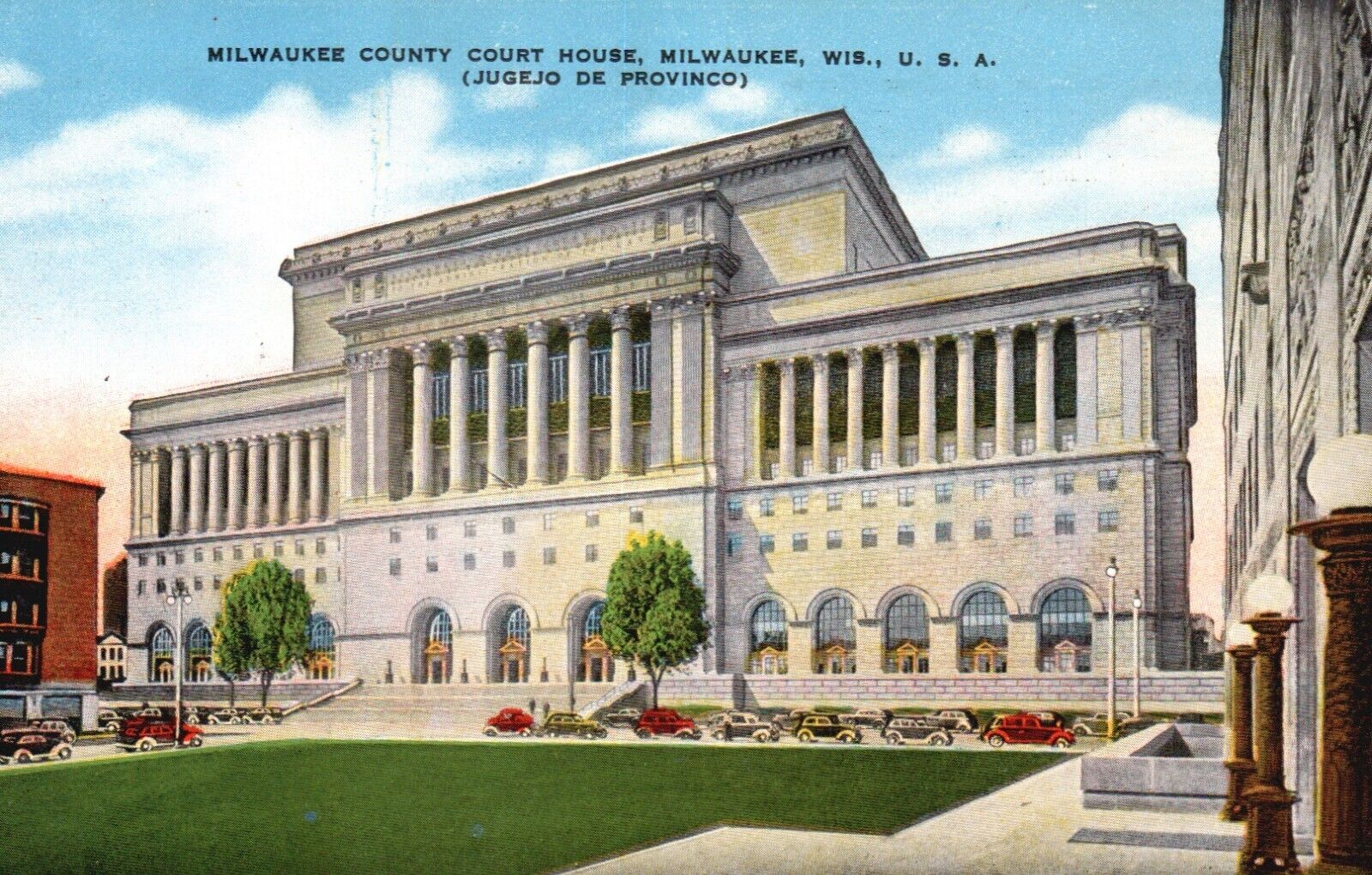 Postcard WI Milwaukee County Court House Wisconsin Linen Vintage PC G9758