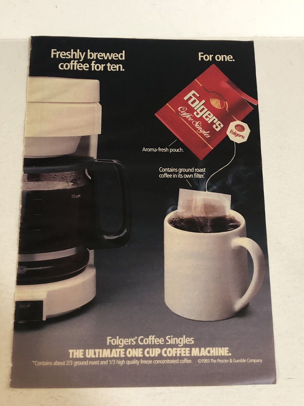 1993 Folgers Coffee Vintage Print Ad Advertisement pa19