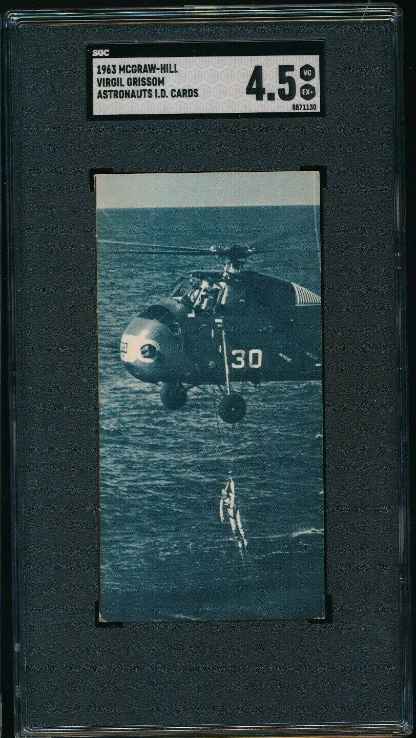 1963 McGraw Hill Astronauts card Virgil Grissom SGC 4.5 w/ helicopter SWSW6