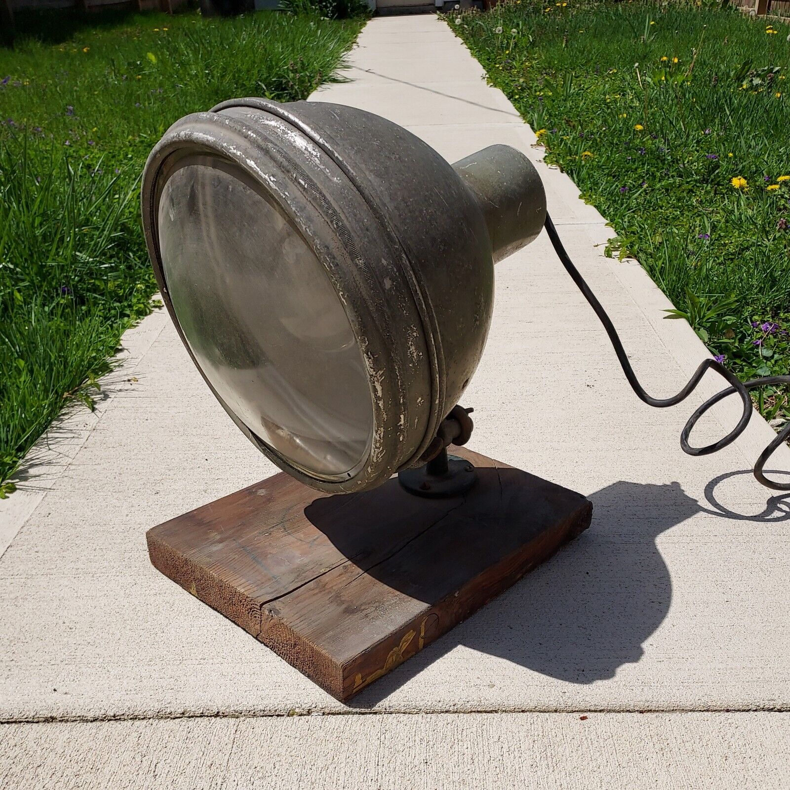 Vintage Large Industrial Spotlight Lamp Gas Station Light
