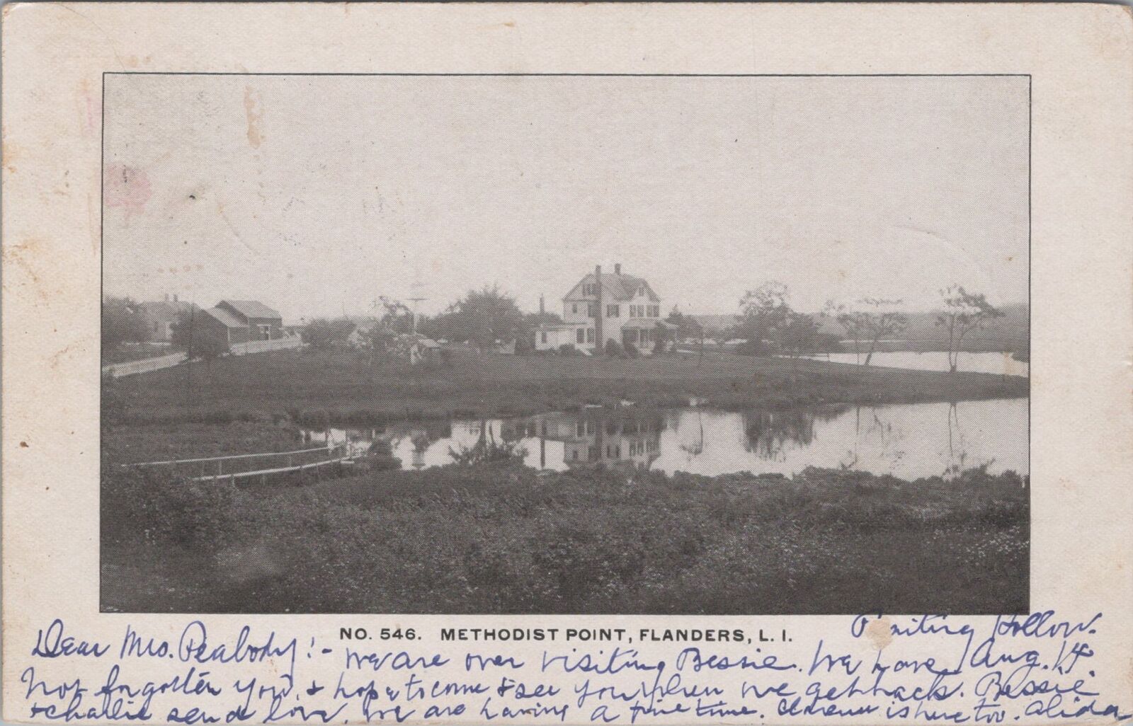 Methodist Point, Flanders, Long Island Baiting Hollow 1906 Postcard