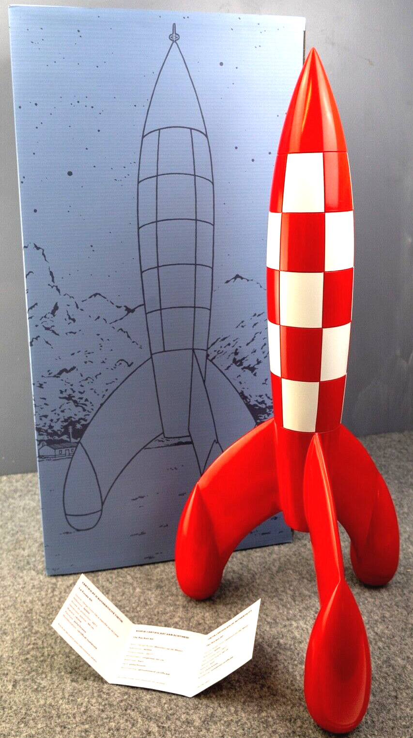 Statuette Moulinsart Tintin 46994 Moon Rocket 60cm Rare Resin Model 2017