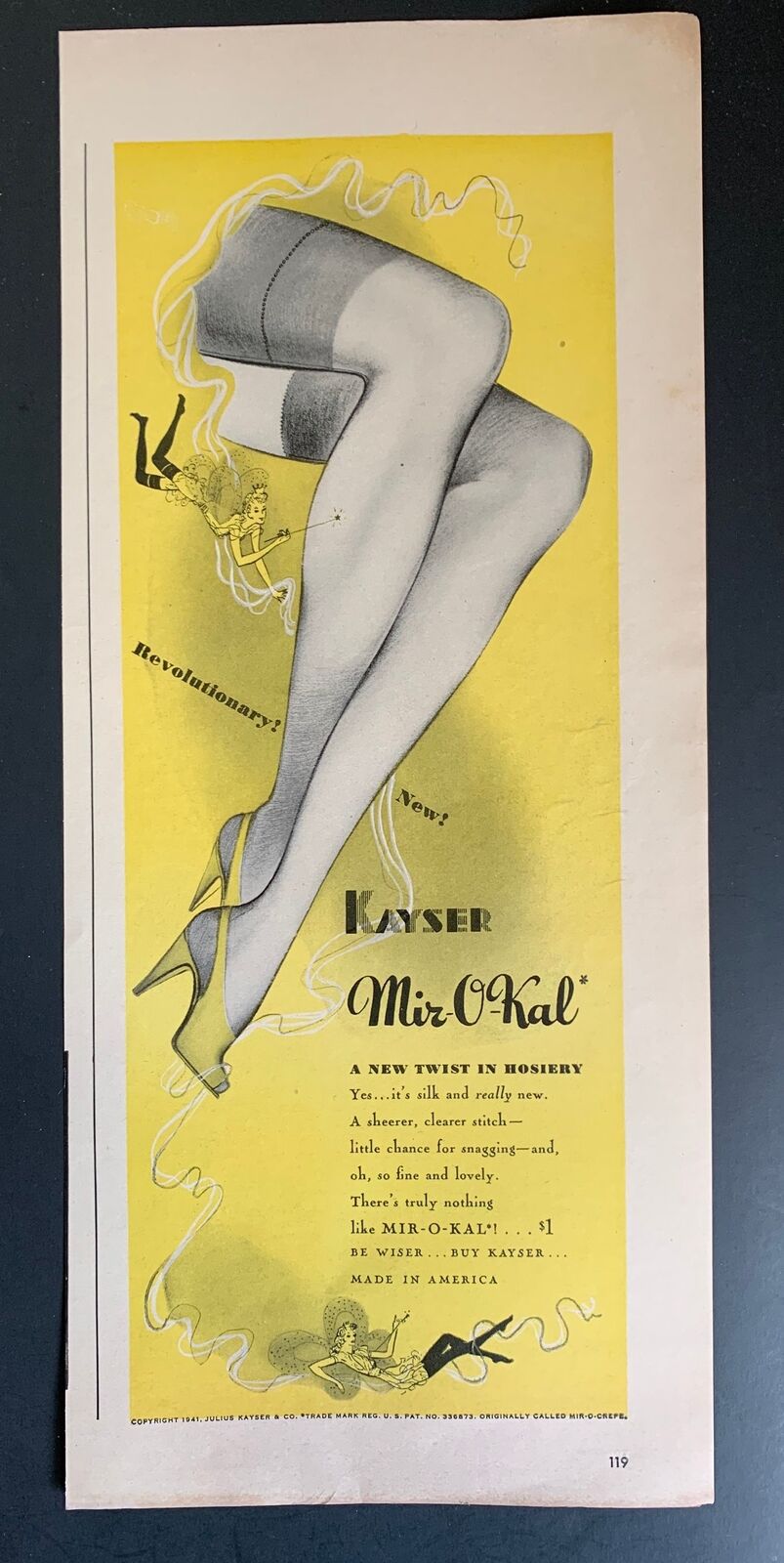Vintage 1941 Kayser Hosiery Ad