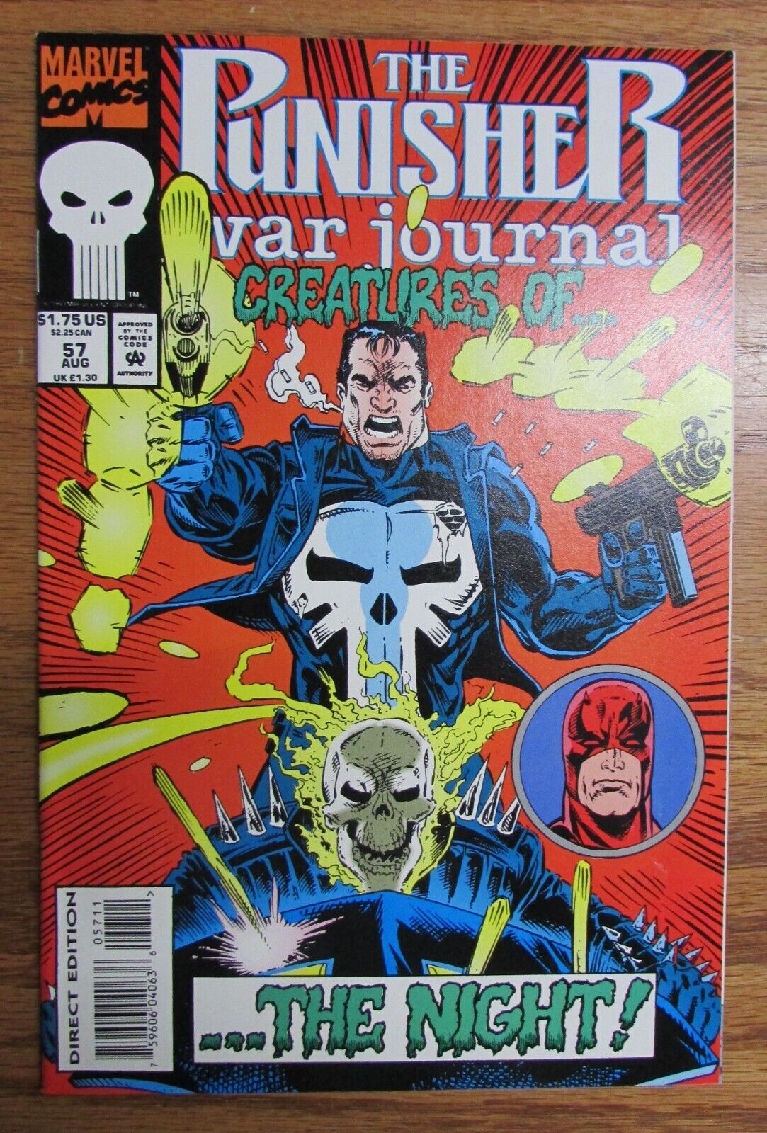 MARVEL COMIC BOOK THE PUNISHER WR JOURNAL CREATURES OF THE NIGHT #57 AUG 1993
