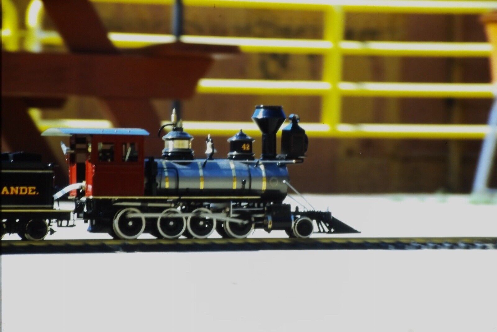 c1960s Mini Toy Train~Denver & Rio Grande~42~Locomotive~RR VTG 35mm Slide