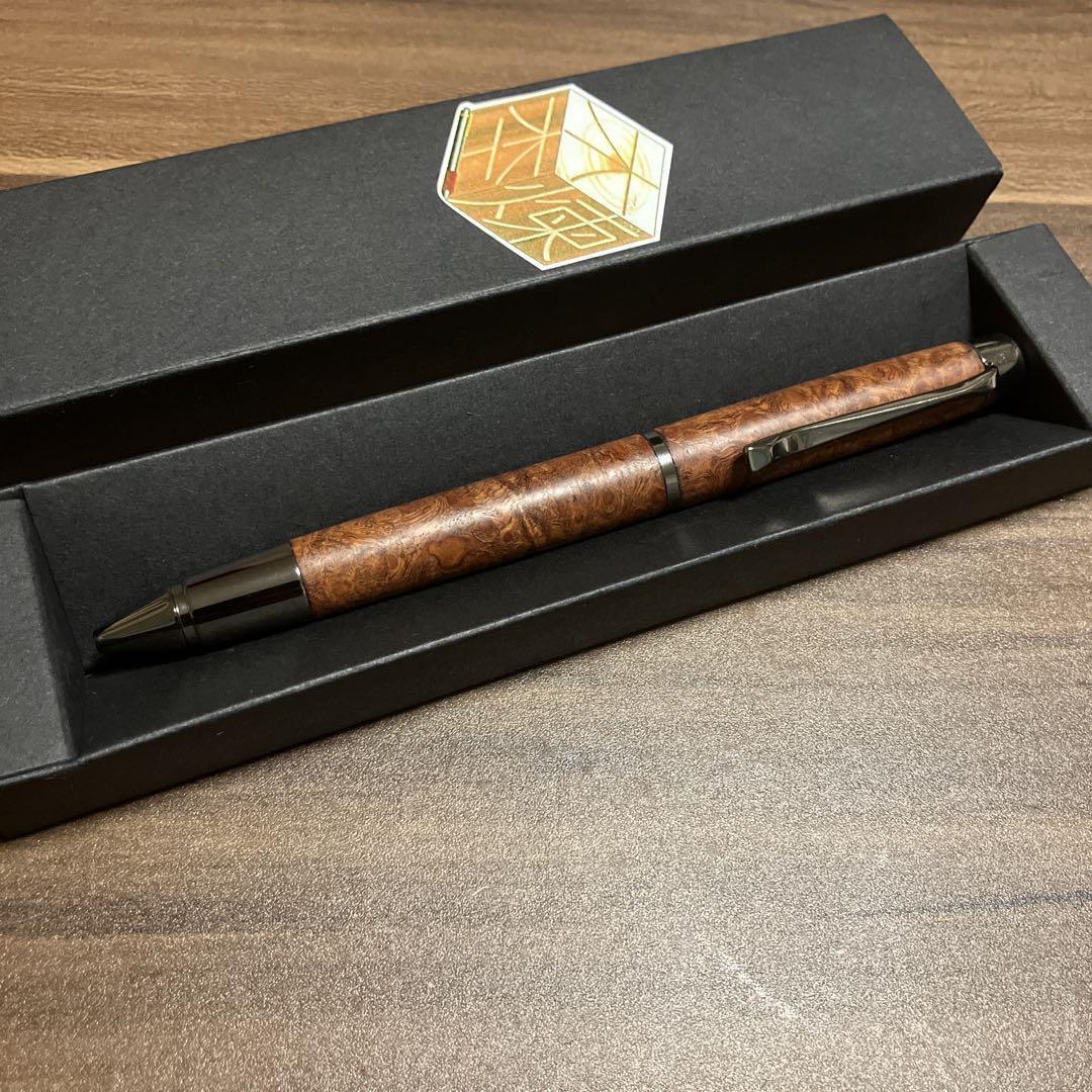 Wooden Brick Ballpoint Pen, Quince, Wood Shaft