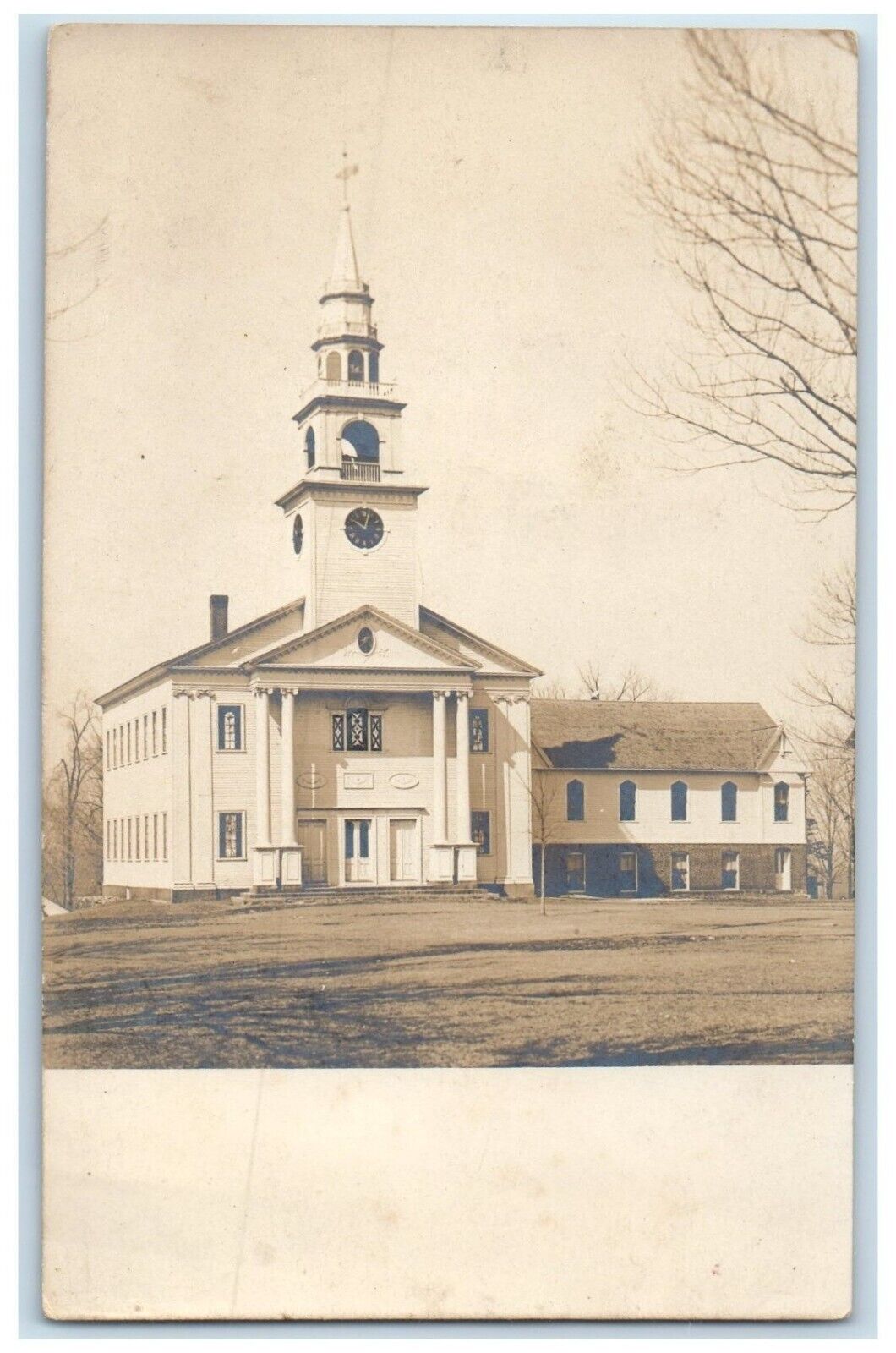 Templeton Massachusetts RPPC Photo Postcard Church Exterior View Building c1905