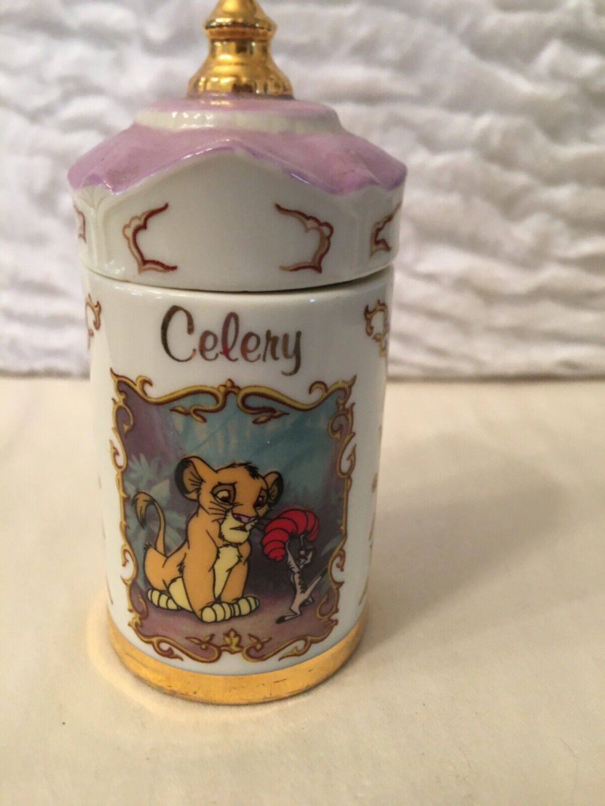 Lenox 1995 Disney Character The Lion King Celery Spice Jar