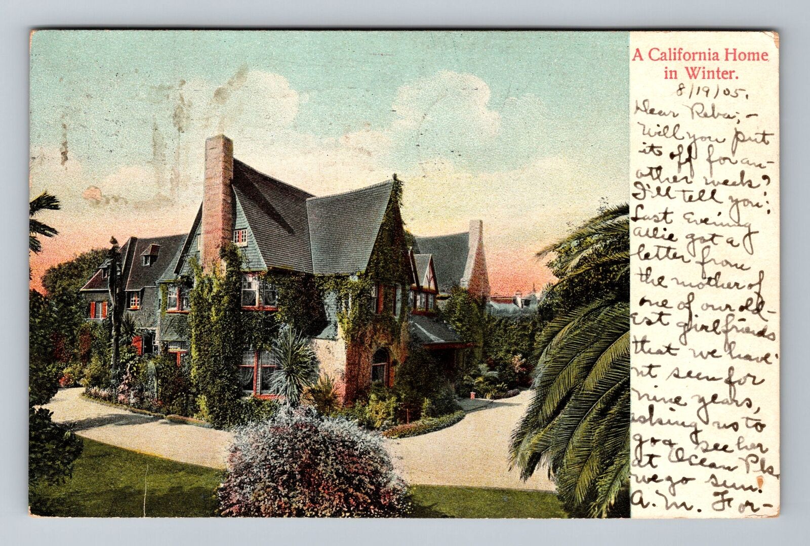 CA-California, A California Home In Winter, Scenic, c1905 Vintage Postcard