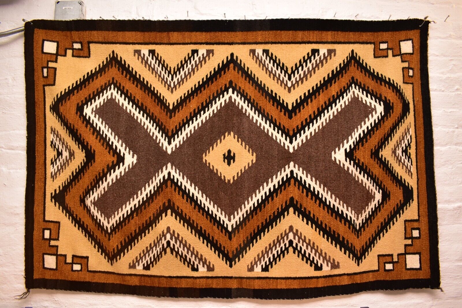 ATQ LARGE Navajo Rug native american indian Textile Transitional VTG 61