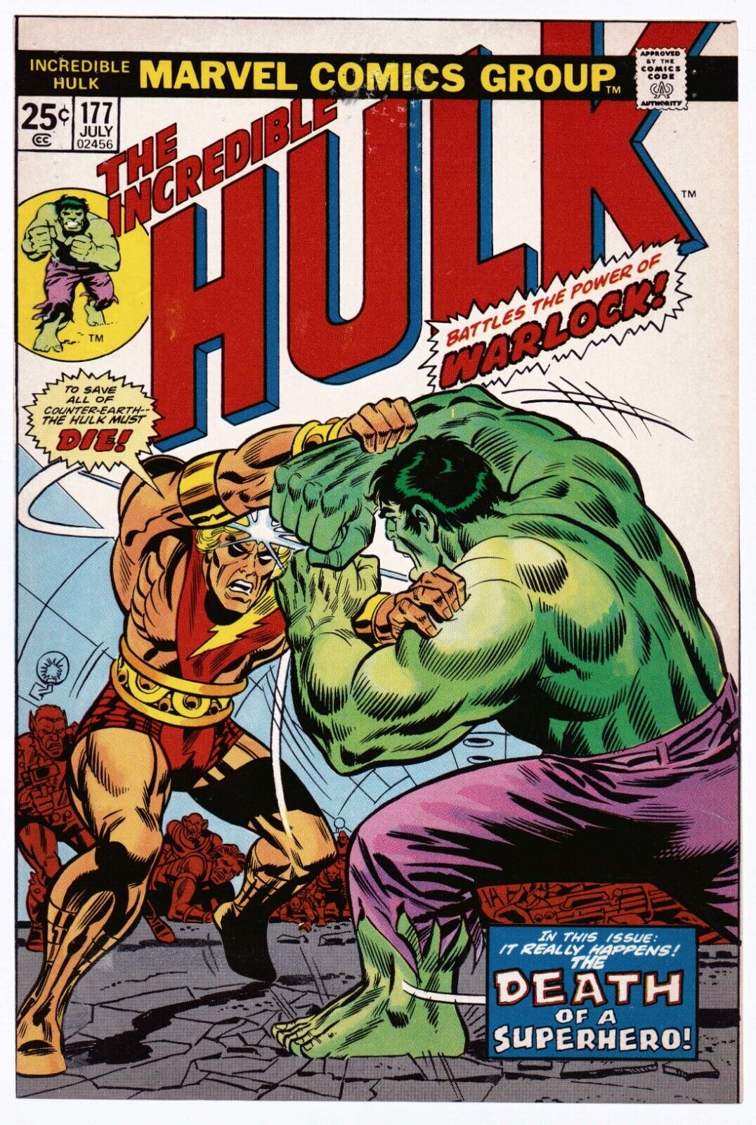 The Incredible Hulk 177 Cover Production Printer\'s Proof (1974)