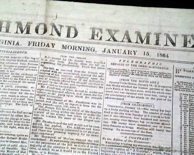 Rare BENJAMIN BUTLER BRUTALITY ? Confederate Prisoners 1864 Civil War Newspaper