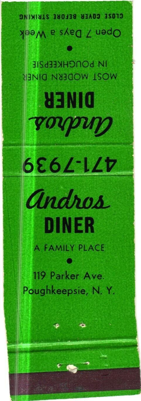 Andros Diner A Family Place, Poughkeepsie, New York Vintage Matchbook Cover