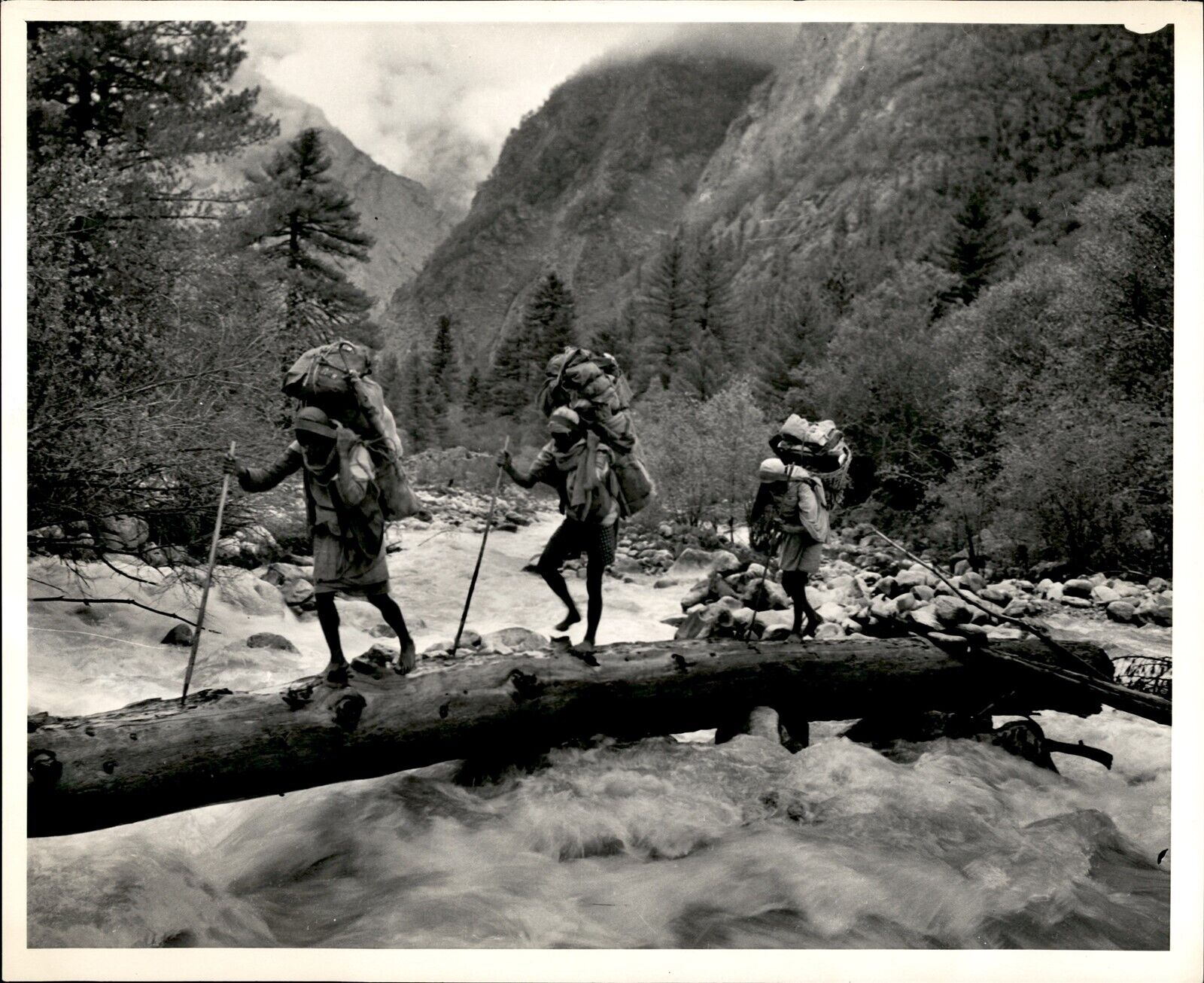 LD335 1954 Orig Photo U.N. GEOLOGISTS AT WORK IN NEPAL HOMELAND OF THE HIMALAYAS